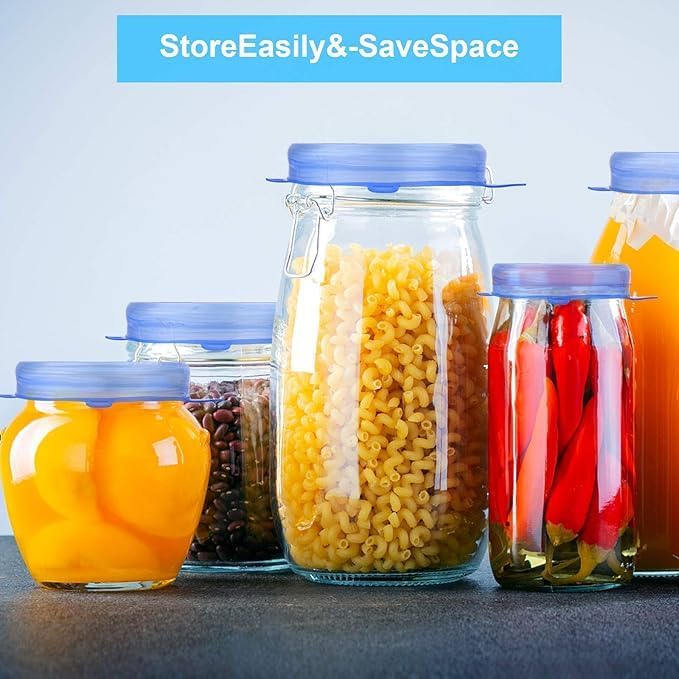 Silicone Stretch Lids, Multi Size Reusable Silicone Lids Food And Bowl Covers