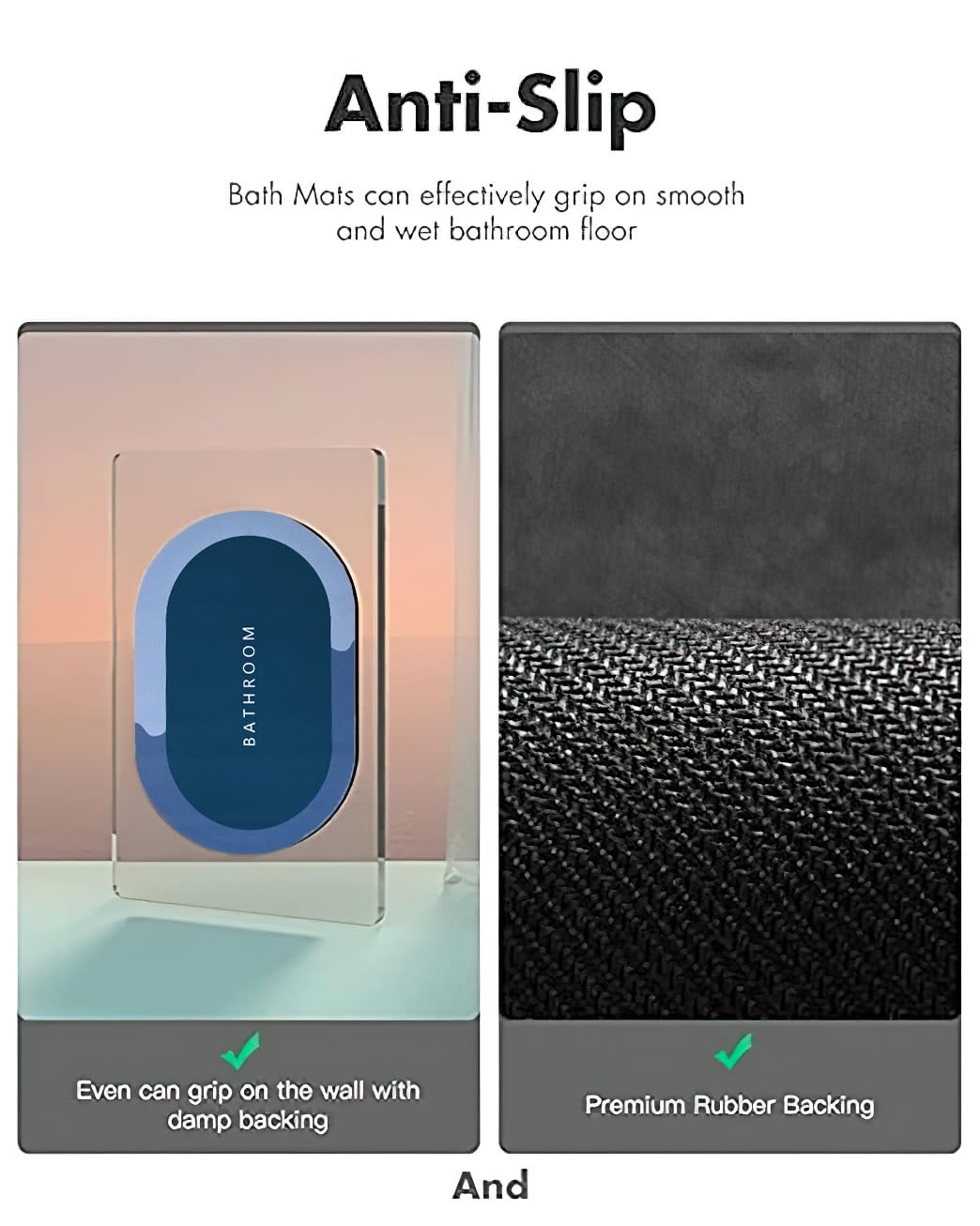 Quick Dry Water Absorbing Rectangular Silicon Floor Mat