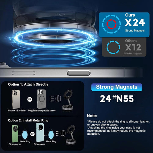 360° Vaccum Magnetic Phones Holder