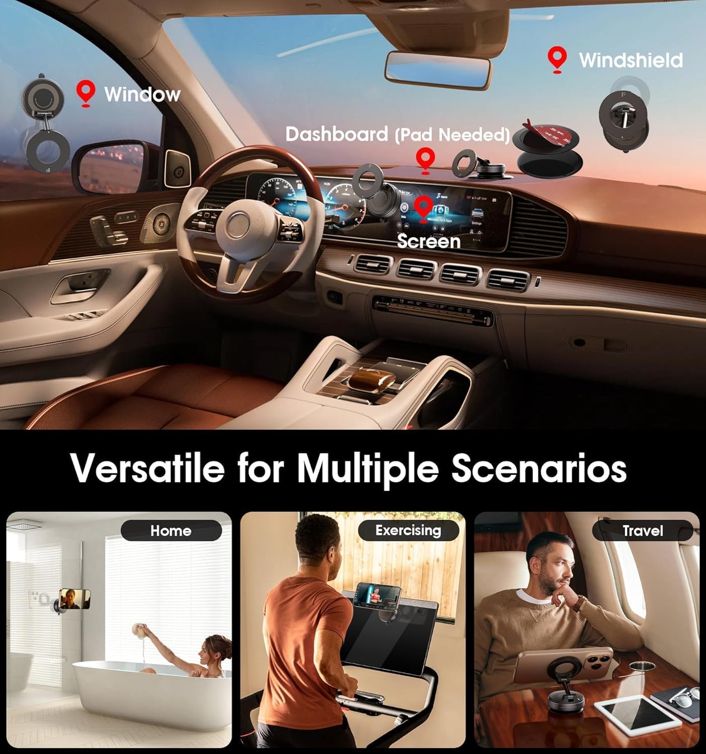 360° Vaccum Magnetic Phones Holder