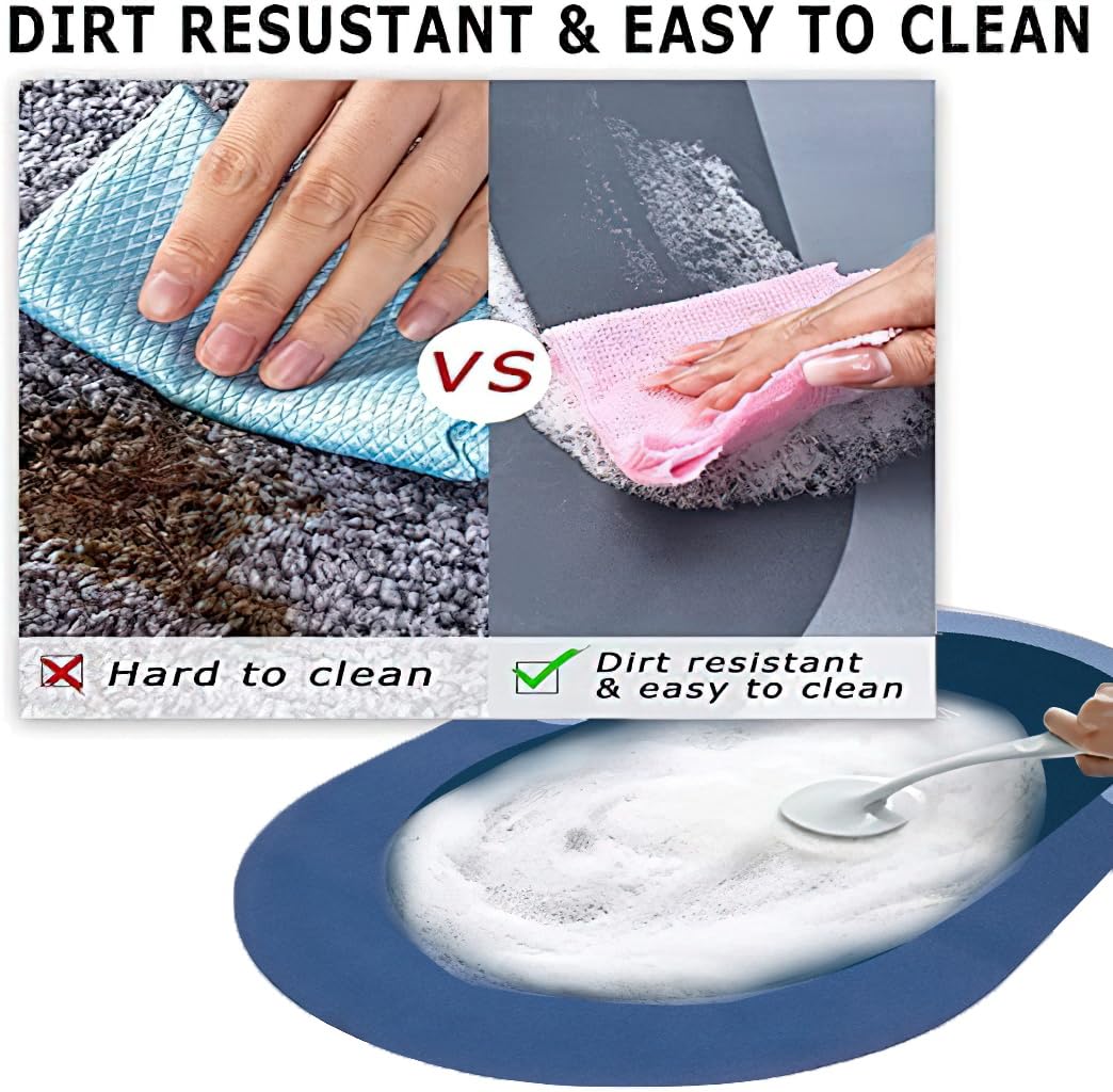 Quick Dry Water Absorbing Rectangular Silicon Floor Mat