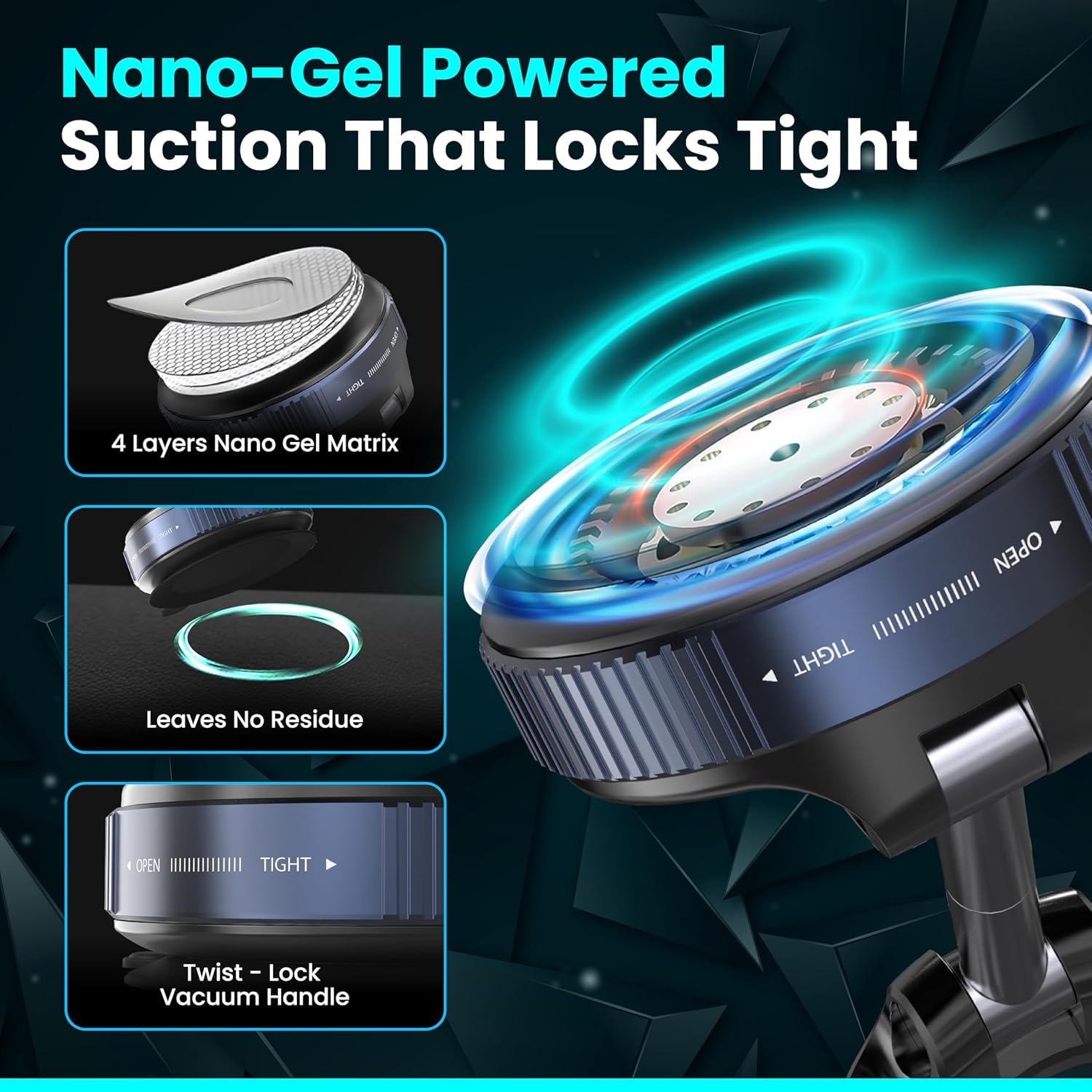 360° Vaccum Magnetic Phones Holder